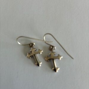 Vintage Robert Lee Morris Sterling Silver Cross Earrings